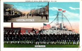 Vtg Postcard Scenes at Naval Base, Norfolk, VA, Atlantic and Scouting Fleet. - £6.75 GBP