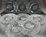 8 Arcoroc Holly Tree Dinner Plates Set Vintage Clear Holiday Xmas Etch D... - $79.07