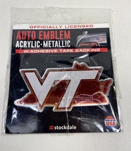 Virginia Tech Hokies Stockdale Acryllic Automotive Emblem Logo NEW - $8.87