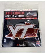 Virginia Tech Hokies Stockdale Acryllic Automotive Emblem Logo NEW - £6.95 GBP