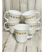 5 Vtg Corelle Golden Butterfly Coffee Cup Mug D Handle Milk Glass Corell... - $511.51 MXN