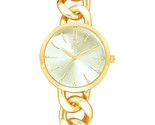 I.N.C. Women&#39;s Gold Tone Cuban Chain Crystal Dial Bracelet Quartz Watch ... - £15.97 GBP