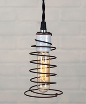 Bed Spring Hanging Pendant Light Primitive Vintage Country Farmhouse Steampunk - £27.93 GBP