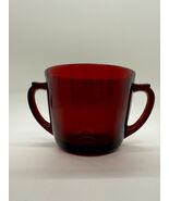 Vintage Anchor Hocking Royal Ruby R1700 Open Sugar Bowl 2 7/8” Double ha... - $8.72