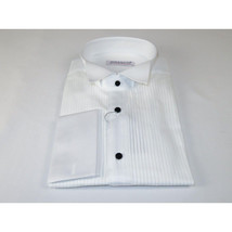 Mens 100% Italian Cotton Tux Formal Shirt SORRENTO Turkey 4846 White Wing tip image 4