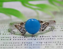 Blue Turquoise Handmade 925 Sterling Silver Unique Gift Women Ring Jewelry - £49.80 GBP