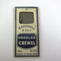 Antique Package Sewing Needles Marshall &amp; Co Crewell #5/10 Nickel Plated - £7.91 GBP