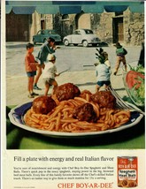 1963 Chef Boy-Ar-Dee Vintage Print Ad Fill A Plate With Energy Italian Flavor - £10.03 GBP