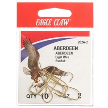 Eagle Claw 202A-2/0 Aberdeen Size 2/0 Fishhooks, 10 Pack - £2.31 GBP
