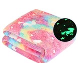 Glow In The Dark Blanket Unicorn Gifts For Kids Girls Teen Birthday Chri... - £44.86 GBP