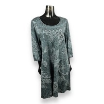Fresh Produce Women’s Gray Tribal Leaf Print Dalia Shift Dress Front Poc... - £28.39 GBP