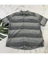 Kuhl Mens Button Up Shirt Size XXL Gray Stripe Short Sleeve Snaps Cotton... - $28.70