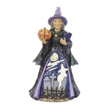 Jim Shore Witch with Pumpkin and Spooky Ghost Scene Heartwood Creek Collectible