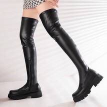 Black Self-cultivation Boots Women Sexy Chunky Gothic Shoes Autumn Winter Knee H - £82.88 GBP