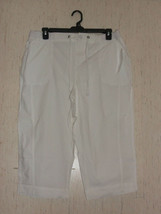 Nwt Womens $46 Bay Studio Plus White Capris / Cropped Pants Size 1X - £22.00 GBP