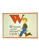 Cavallini Letter W Framable Nursery Art 1930s Repro Alphabet Flash Card ... - $16.70 CAD