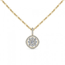 10K Yellow Gold 2/5ct TDW Diamond Cluster Necklace - £287.76 GBP