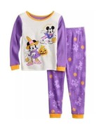 Girls Pajamas Halloween Disney Minnie Mouse Purple White 2 Pc Top Pants ... - £15.80 GBP