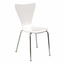 Furniture Bent Ply Chair in White Finish Modern Contemporary Wood Armless - $79.19