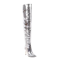 Women Over The Knee Boots Sexy Sequined Leather Thigh Boots High Heel Nightclub  - £167.79 GBP