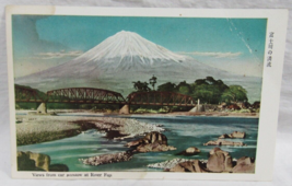 Scene of Mt Fuji with Bridges From River Fuji  in Japan Fukuda Postcard - £2.32 GBP