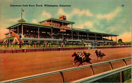 Delaware Park Horse Race Track Wilmington DE Linen Postcard A7 - £3.79 GBP