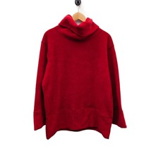 Taxi Basics Red Oversized Fit Fleece-Knit Pullover Turtleneck Sweatshirt... - $39.99