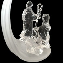 Kurt Adler Nativity Moon Ornament Clear Acrylic Frosted Translucent Chri... - $16.81
