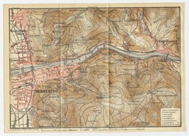 1925 Original Vintage Map Of Heidelberg / BADEN-WÜRTTEMBERG / Germany - £16.85 GBP