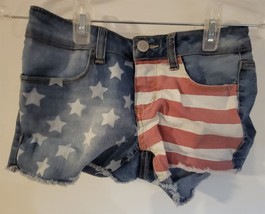Womens 10S Authentic American Heritage Flag Design Cut-Off Denim Jean Shorts - £8.54 GBP