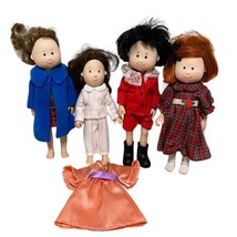 Lot Of 4 Madeline Eden Toys Poseable Dolls And Dress 7.5” 1998 1999 - £27.72 GBP