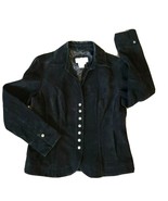 A.M.I. Women’s Jacket Size Medium Black Suede Leather Lined Single Breasted - £16.52 GBP