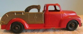 Vintage Hubley Kiddie Red Tow Truck Made In Usa Repainted 6&quot; - £21.57 GBP