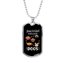 Girl Dogs Necklace Stainless Steel or 18k Gold Dog Tag 24&quot; Chain - £37.84 GBP+