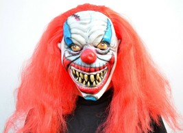 Scary Halloween Clown Mask with Hair Costume Party Stitches the Clown - £13.56 GBP