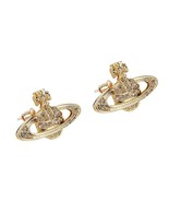 earrings Classic Saturn Planet Gold zircon - £54.85 GBP