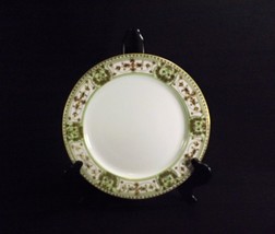 Gorgeous Nippon Porcelain Chop Plate Hand Painted Raised Gold Stylized Design - £7.82 GBP