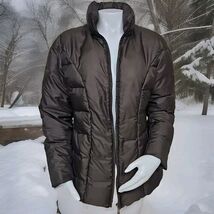 Vintage Moncler Down Puffer Jacket Womens Sz 2 M Brown Mid Coat Zipper B... - $53.74