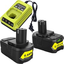 Energup 2Pack P108 18V 6.5A Replacement Ryobi 18V Batteries And Charger ... - £85.46 GBP