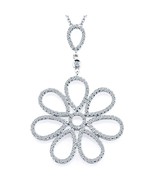 Authenticity Guarantee 
0.80 CT Floral Art Deco Diamond Pendant Necklace... - £1,094.38 GBP