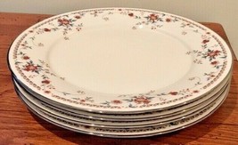 Noritake Adagio Ivory Porcelain Set of 4 Dinner Plates 10.5&quot; Vintage Floral - £89.67 GBP
