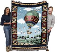 Sunflower Hot Air Balloon Blanket By Coco Dowley - Gift Garden Floral Tapestry - £61.32 GBP