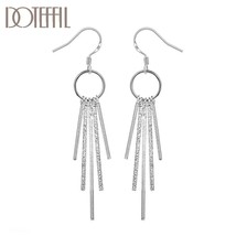 DOTEFFIL 925 Silver Tassel Earrings Charm Women Jewelry Fashion Wedding Engageme - £14.49 GBP