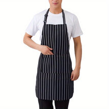 1pc Black Apron, Unisex Adjustable Bib Apron With 2 Pockets, Cooking Kit... - $14.80