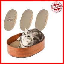 Spacious Oval Cat Scratch Board with 3 Double-Sided Pads - Scratching &amp; ... - $880.88 MXN