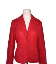 Vtg Chicos Size 0 XS Red Single Breasted Blazer Red Stretch Slit Sleeves... - £15.56 GBP