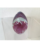 Vtg Roger Vines Art Glass  Egg  With Flower Paperweight 1995 Signed Clea... - £23.63 GBP