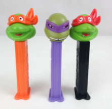 Lot of 3 TMNT Pez Dispensers Raphael Michelangelo &amp; Donatello (A) - £7.74 GBP