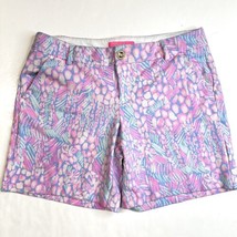 Lilly Pulitzer Jayne Knit Shorts Womens 8 Pink Sorbet Pattern Golf Barbi... - $39.99