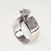 Gorgeous 1.71 Carat D Color Round Diamond Solitaire Ring Princess Accents Size 5 - £9,386.46 GBP